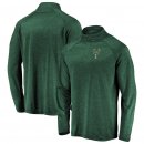 Milwaukee Bucks Fanatics Branded Hunter Green Iconic Striated Raglan Quarter-Zip Pullover Jacket
