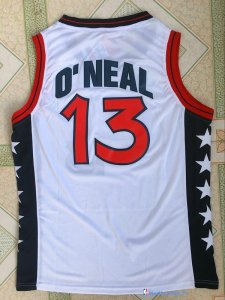 Maillot NBA Pas Cher USA 1996 Shaquille O'neal 13 Blanc