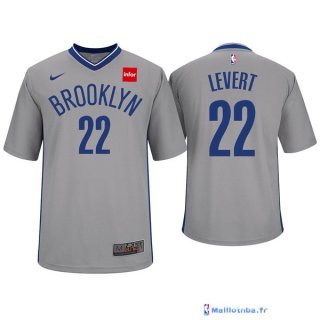 Maillot Manche Courte Brooklyn Nets Caris LeVert 22Gris 2017/18