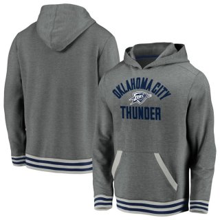 Oklahoma City Thunder Fanatics Branded Gray True Classics Vintage Upperclassman Tri-Blend Pullover Hoodie