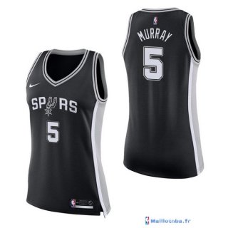 Maillot NBA Pas Cher San Antonio Spurs Femme Dejounte Murray 5 Noir Icon 2017/18