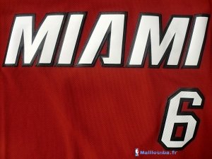 Maillot NBA Pas Cher Miami Heat LeBron James 6 Rouge Noir