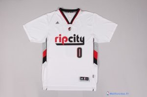 Maillot NBA Pas Cher Portland Trail Blazers Damian Lillard 0 Blanc MC