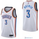 Maillot NBA Pas Cher Oklahoma City Thunder Corey Brewer 3 Blanc Association 2017/18