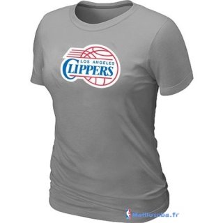 T-Shirt NBA Pas Cher Femme Los Angeles Clippers Gris