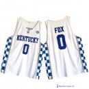 Maillot NCAA Pas Cher Kansas De'Aaron Fox 0 Blanc