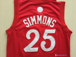 Maillot NBA Pas Cher Noël Philadelphi Sixers Ben Simmons 25 Rouge