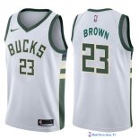 Maillot NBA Pas Cher Milwaukee Bucks Sterling Brown 23 Blanc Association 2017/18