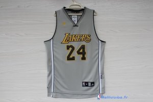 Maillot NBA Pas Cher Los Angeles Lakers Kobe Bryant 24 Gris Jaune