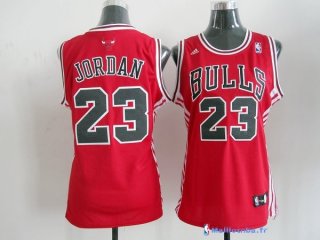 Maillot NBA Pas Cher Chicago Bulls Femme Michael Jordan 23 Rouge Noir