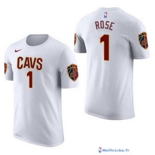 Maillot Manche Courte Cleveland Cavaliers Derrick Rose 1 Blanc 2017/18