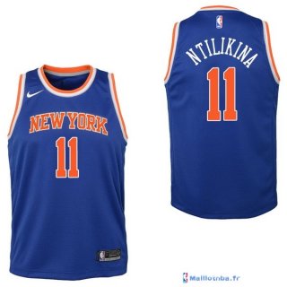 Maillot NBA Pas Cher New York Knicks Junior Frank Ntilikina 11 Bleu Icon 2017/18