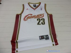 Maillot NBA Pas Cher Cleveland Cavaliers LeBron James 23 Retro Dentelle Blanc