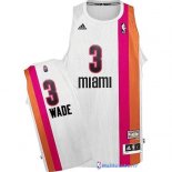 Maillot ABA Pas Cher Miami Heat Wade 3 Blanc