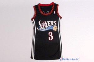 Maillot NBA Pas Cher Philadelphia Sixers Femme Allen Iverson 3 Noir