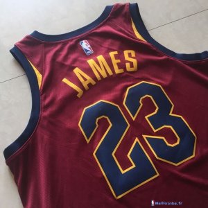 Maillot NBA Pas Cher Cleveland Cavaliers LeBron James 23 Rouge Icon 2017/18