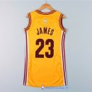 Maillot NBA Pas Cher Cleveland Cavaliers Femme LeBron James 23 Jaune