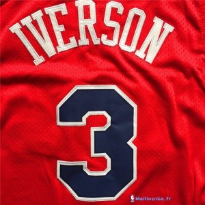 Maillot NBA Pas Cher Philadelphia Sixers Allen Iverson 3 Retro Rouge