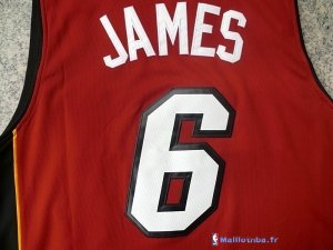 Maillot NBA Pas Cher Miami Heat LeBron James 6 Rouge Noir