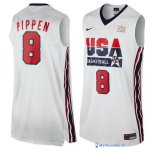 Maillot NBA Pas Cher USA 1992 Pippen 8 Blanc