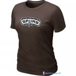 T-Shirt NBA Pas Cher Femme San Antonio Spurs Brun