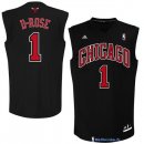 Maillot NBA Pas Cher Chicago Bulls Derrick Rose 1 Noir Rouge