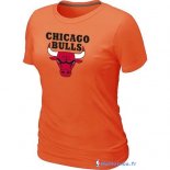 T-Shirt NBA Pas Cher Femme Chicago Bulls Orange