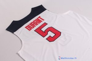 Maillot NBA Pas Cher USA 2014 Durant 5 Blanc