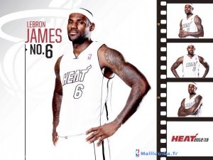 Maillot NBA Pas Cher Miami Heat LeBron James 6 Blanc