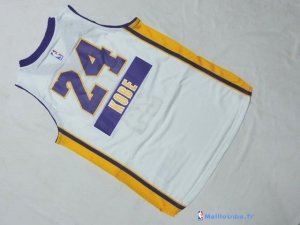 Maillot NBA Pas Cher Los Angeles Lakers Junior Kobe 24 Blanc