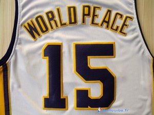 Maillot NBA Pas Cher Los Angeles Lakers Metta World 15 Peace Blanc