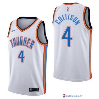 Maillot NBA Pas Cher Oklahoma City Thunder Nick Collison 4 Blanc Association 2017/18