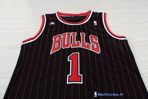 Maillot NBA Pas Cher Chicago Bulls Derrick Rose 1 Noir Bande