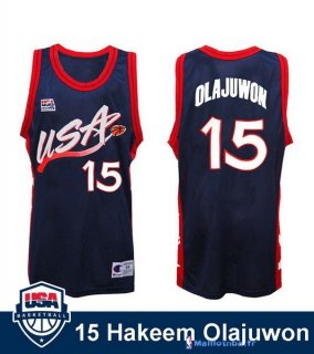 Maillot NBA Pas Cher USA 1996 Hakeem Olajuwon 15 Noir