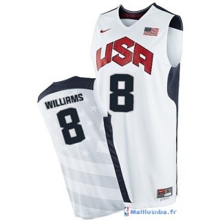 Maillot NBA Pas Cher USA 2012 Williams 8 Blanc