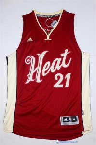 Maillot NBA Pas Cher Noël Miami Heat Blancside 21 Rouge