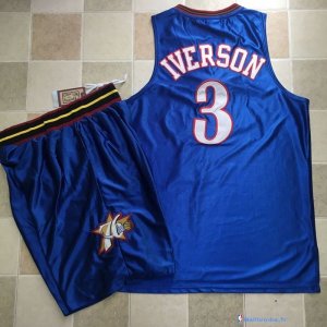 Maillot NBA Pas Cher Philadelphia Sixers Allen Iverson 3 Bleu 2017/18