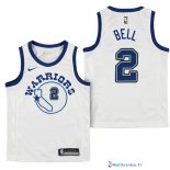 Maillot NBA Pas Cher Golden State Warriors Junior Jordan Bell 2 Nike Retro Blanc 2017/18