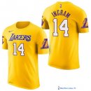 Maillot Manche Courte Los Angeles Lakers Brandon Ingram 14 Jaune 2017/18