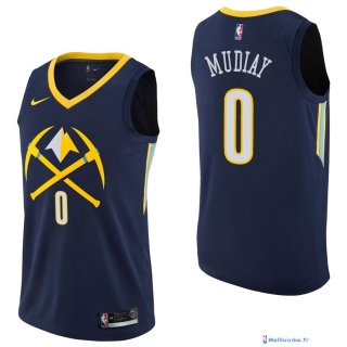 Maillot NBA Pas Cher Denver Nuggets Emmanuel Mudiay 0 Nike Marine Ville 2017/18