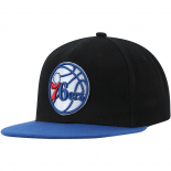 Bonnet NBA Philadelphia 76ers Mitchell & Ness Black Royal Logo Central