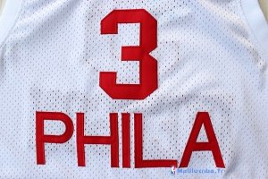 Maillot NBA Pas Cher Philadelphia Sixers Allen Iverson 3 Retro Blanc Rouge