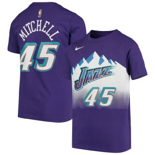 Utah Jazz Donovan Mitchell Nike Purple Hardwood Classics Name & Number Performance T-Shirt