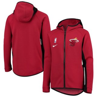 Miami Heat Nike Red Team Logo Showtime Raglan Performance Full-Zip Hoodie