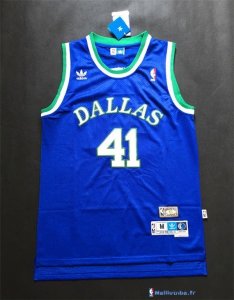 Maillot NBA Pas Cher Dallas Mavericks Dirk Nowitzki 41 Retro Bleu