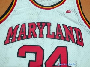 Maillot NCAA Pas Cher Maryland Leonard Kevin 34 Bias Blanc