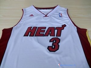 Maillot NBA Pas Cher Miami Heat Dwyane Wade 3 Blanc Rouge