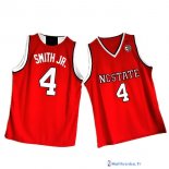 Maillot NCAA Pas Cher North Carolina JR. Smith 4 Rouge