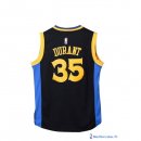 Maillot NBA Pas Cher Golden State Warriors Kevin Durant 35 Noir Jaune