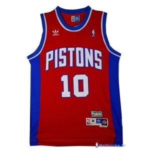 Maillot NBA Pas Cher Detroit Pistons Dennis Rodman 10 Retro Rouge